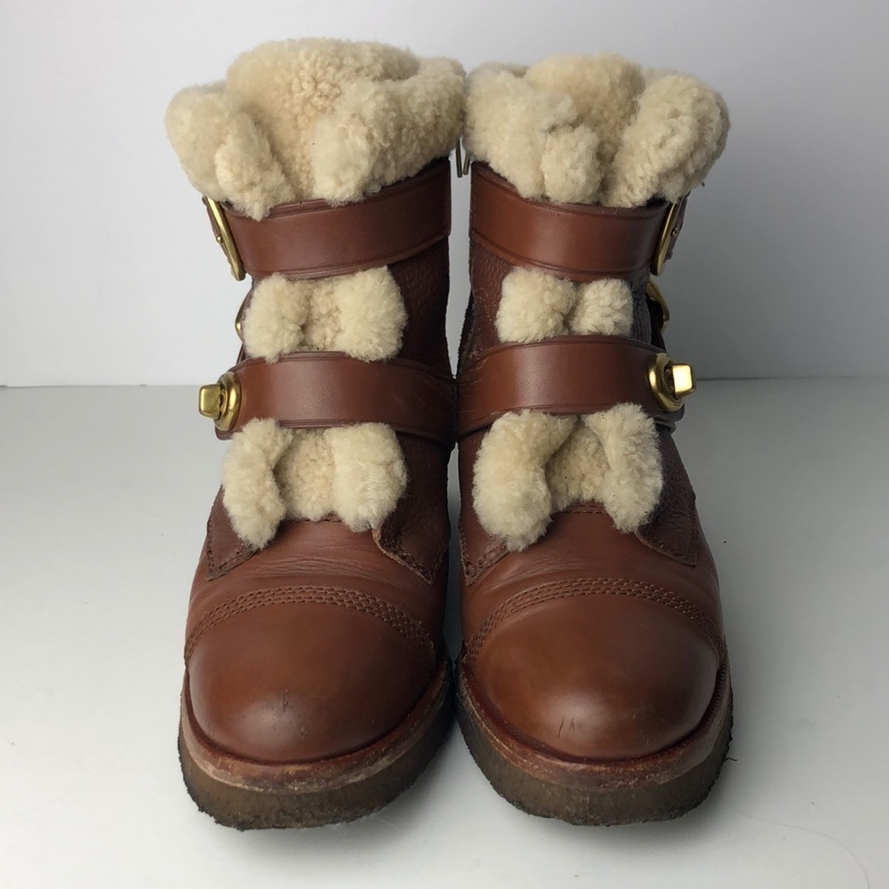 Coach Preston Brown Leather Ankle Boots 6.5 - Picture 3 of 16